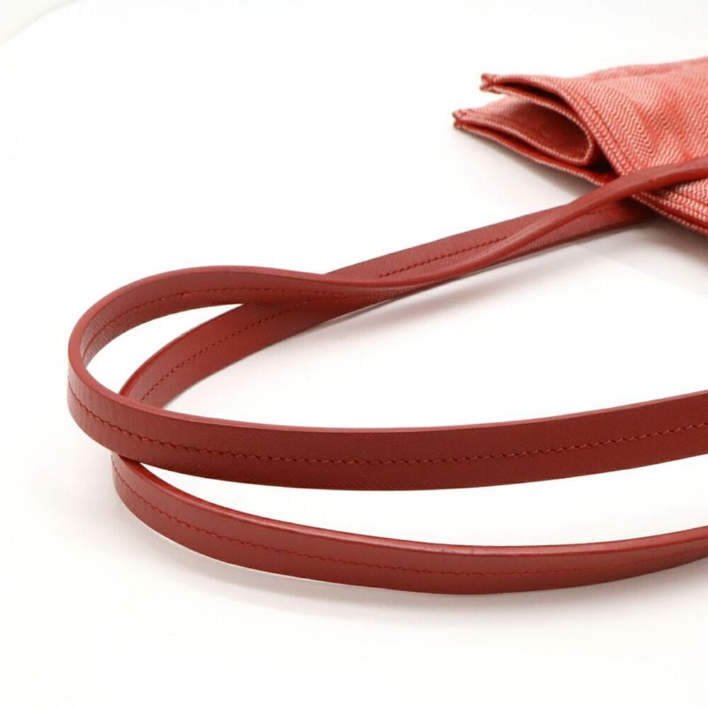 Prada Canvas Leather Triangle Logo Tote Bag - Picture 4 of 7